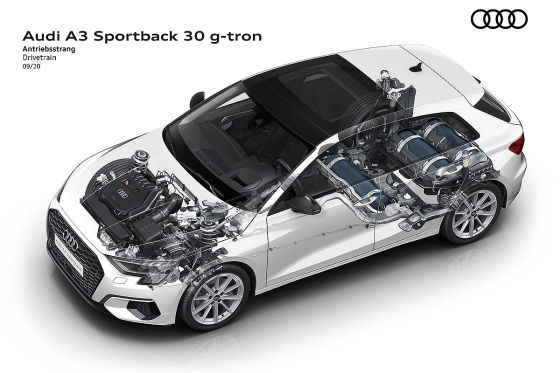 Audi bringt auch den neuen A3 wieder als g-tron mit Erdgasantrieb