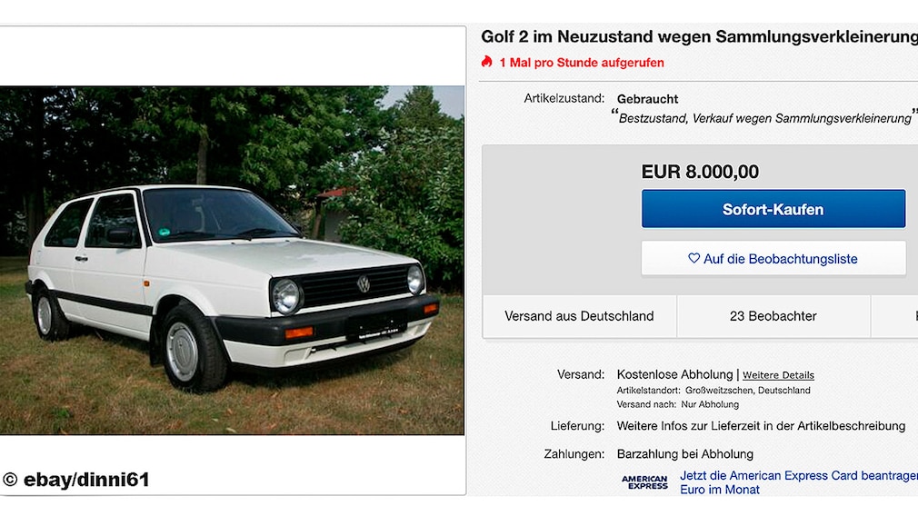 VW Golf 2 im Neuzustand zu verkaufen