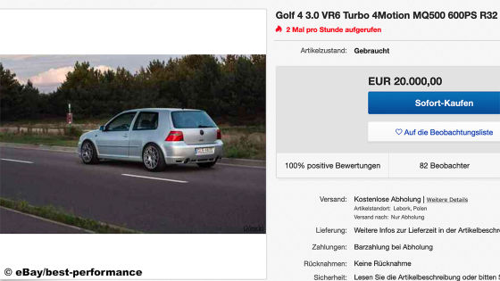 Einzigartiger Turbo-Golf mit VR6 und 600 PS zu verkaufen!