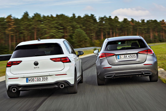 VW Golf 8 GTI Mercedes A-Klasse 250