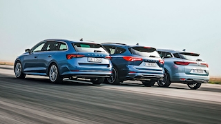 Skoda Octavia Combi 1.5 TSI   Ford Focus Turnier 1.0 EcoBoost Hybrid   Renault Mégane Grandtour TCe 140  !! 16:9 !!