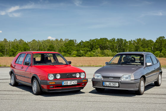 VW GOLF II GTI 16V. OPEL KADETT E GSi