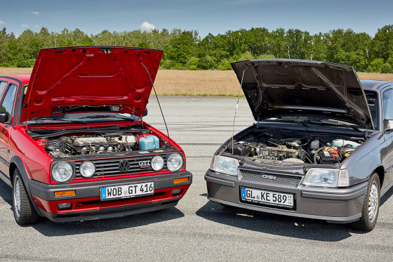 VW GOLF II GTI 16V. OPEL KADETT E GSi