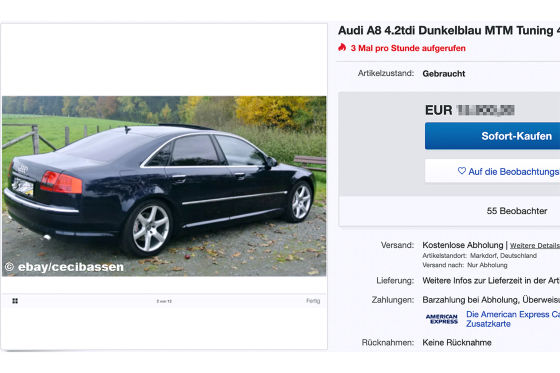 Audi A8 4.2tdi Dunkelblau MTM Tuning