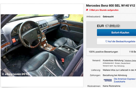 Mercedes Benz 600 SEL W140 V12 Motor