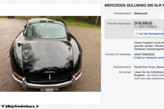 Mercedes Gullwing 300 SLR RECREATION 300 SL