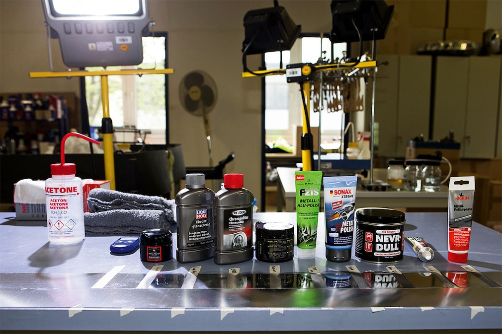 Chrompolituren Chevrolet Caprice Classic Station Wagon 5.0  LIQUI MOLY      RS 1000     Swissvax         Meguiar’s        DR. Wack      Sonax     Nevr Dull      Autosol      Nigrin