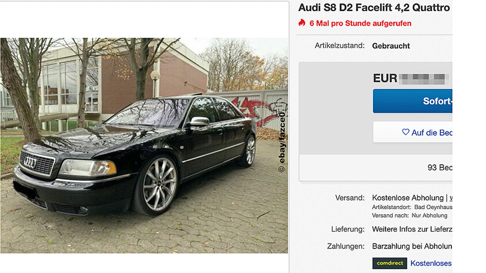Audi S8 4.2 quattro (2001) gebraucht Preis kaufen