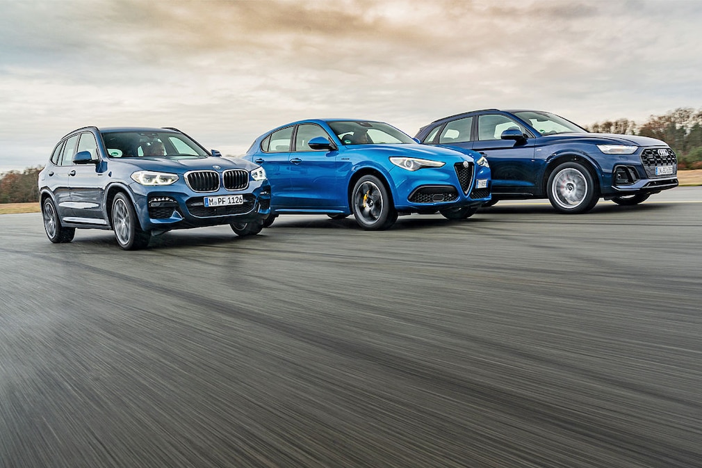 BMW X3 xDrive30i            Audi Q5 45 TFSI Quattro         Alfa Romeo Stelvio 2.0 Turbo