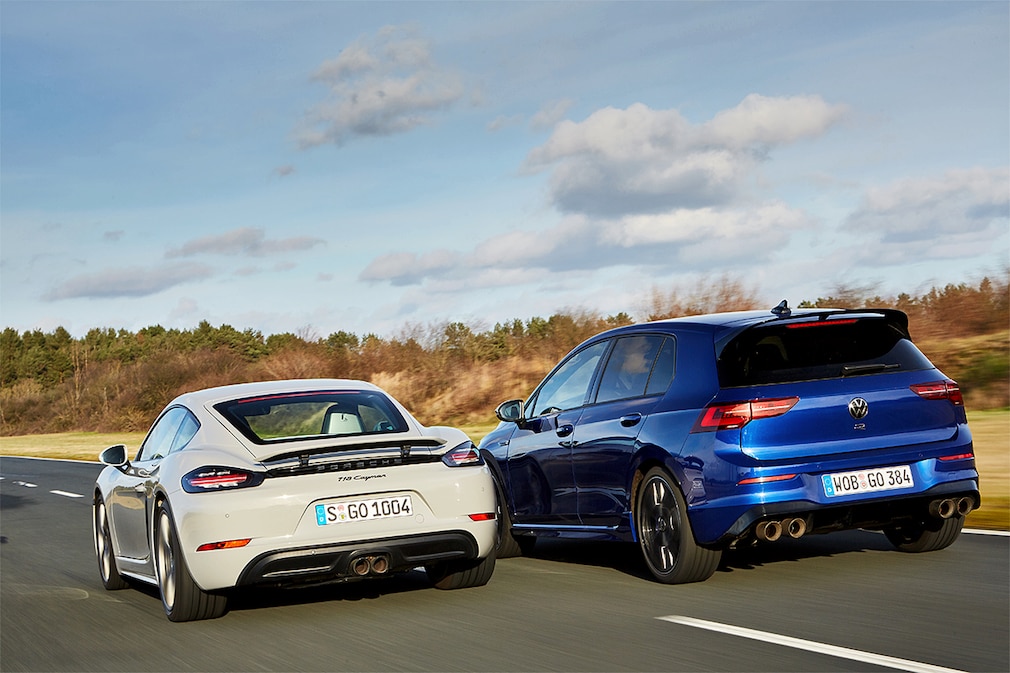 VW Golf R Porsche 718 Cayman