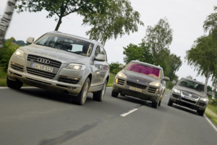 Unter Brüdern: Test Audi Q7, Porsche Cayenne, VW Touareg