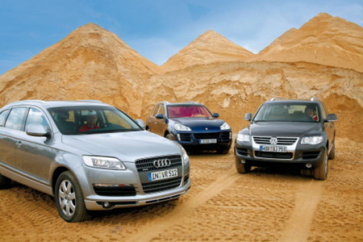 Unter Brüdern: Test Audi Q7, Porsche Cayenne, VW Touareg