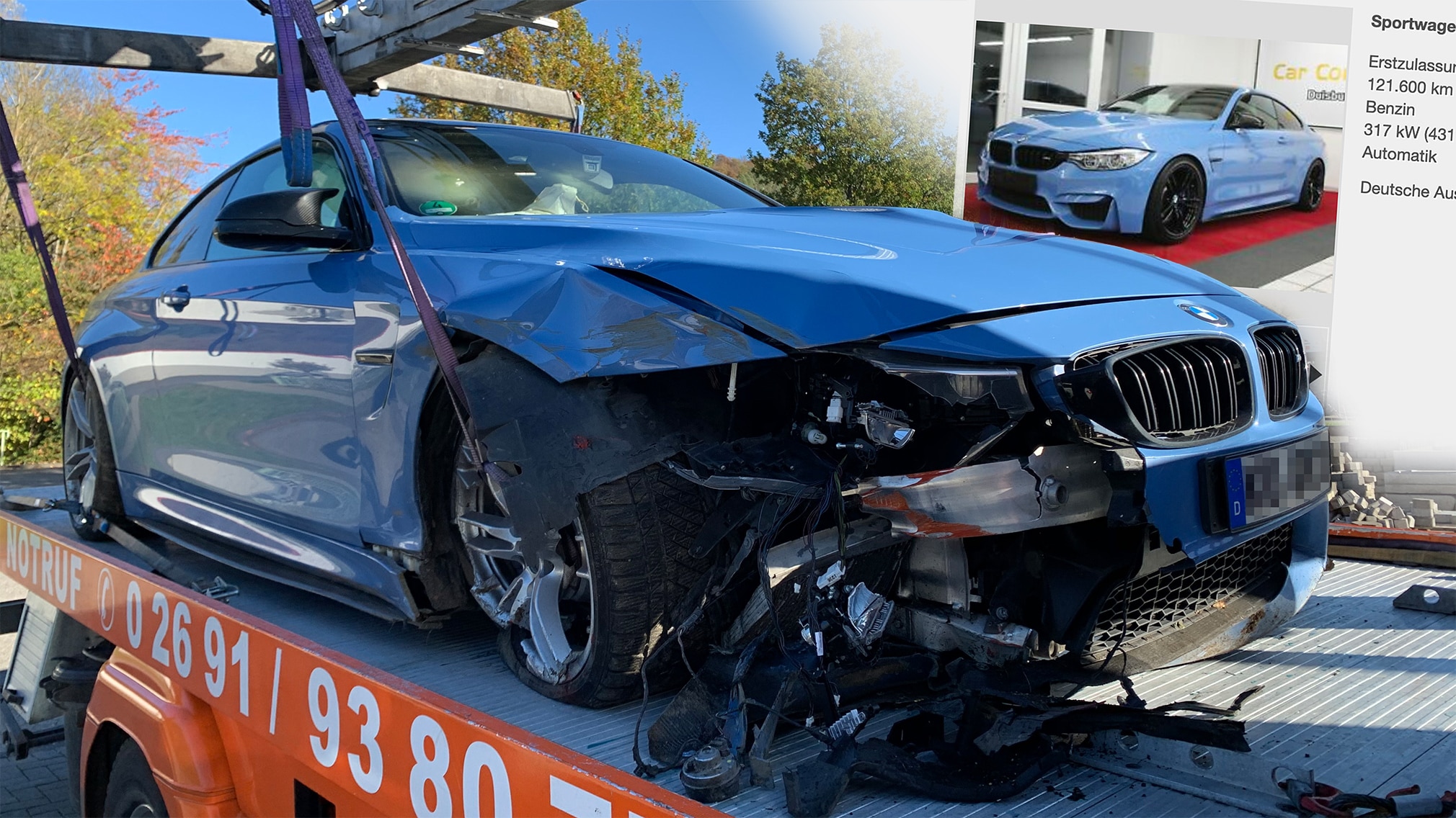 BMW M4 mit Totalschaden: dreiste Betrugsmasche bei Gebrauchtwagen