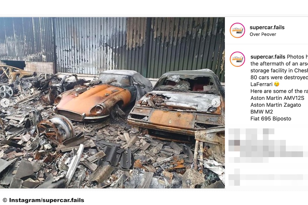 Feuer zerstört 80 Supersportwagen und verursacht 100 Millionen Euro Schaden