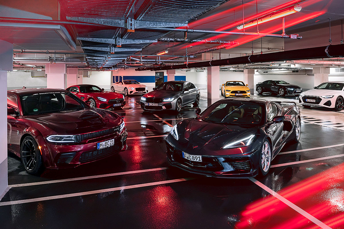 Chevrolet Corvette C8 Stingray Audi RS 7 Sportback Motor V8 Dodge Charger SRT Hellcat Ford Mustang GT Convertible Lexus LC 500 BMW M5 Competition Mercedes-AMG GT