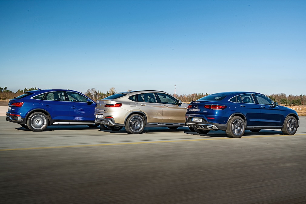 Audi Q5 Sportback 45 TFSI BMW X4 xDRIVE30i Mercedes GLC Coupé