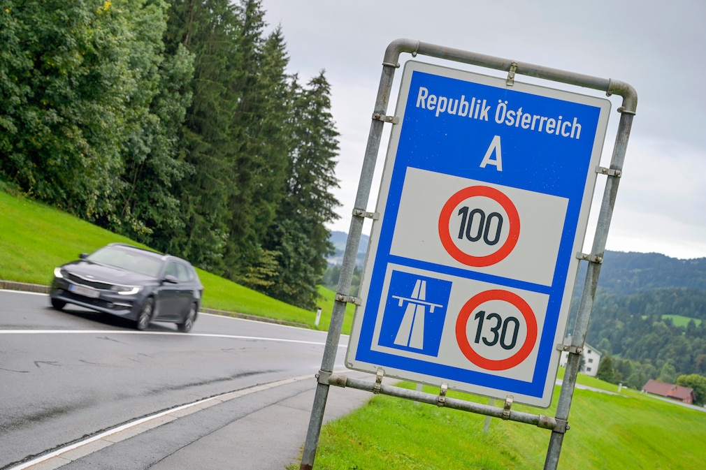 Geschwindigkeitsbegrenzung an der Grenze Vorarlberg, Österreich