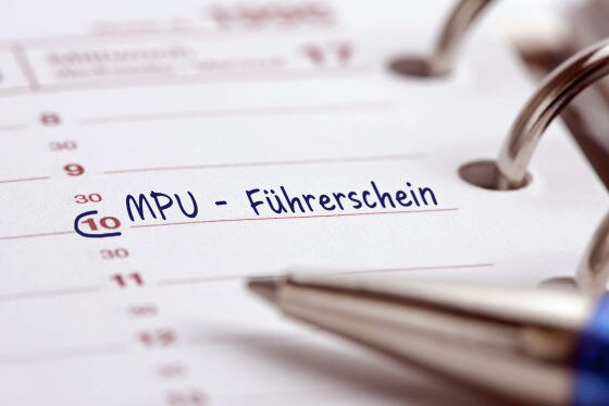 MPU für Führerschein als Eintrag im Terminkalender MPU für Führerschein als Eintrag im Terminkalender