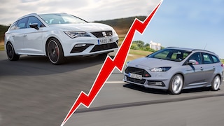 Gebrauchtwagen Battle Ford Focus Turnier ST Seat Leon ST Cupra