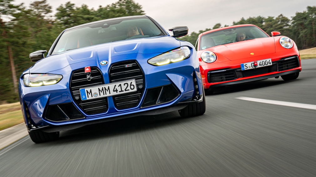 BMW M4 und Porsche 911 am Limit
