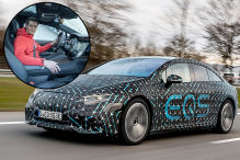 Erste Fahrt im getarnten EQS