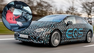 Erste Fahrt im getarnten EQS