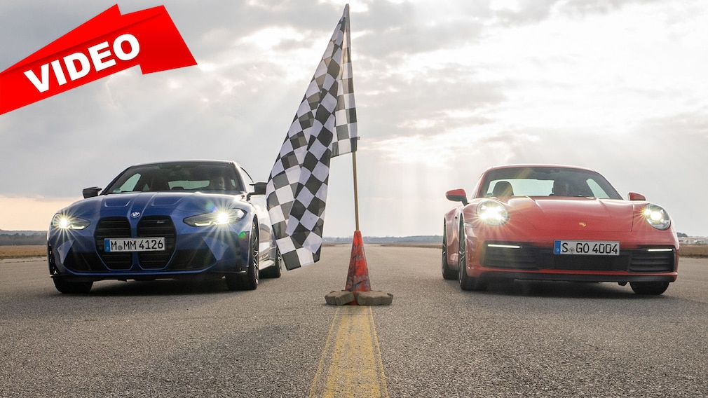 Wer ist schneller auf der 1/4-Meile? 911 Carrera S vs. M4