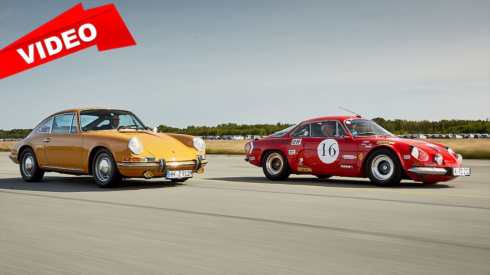 Flinke Alpine A110 versägt Porsche 912 auf der Strecke