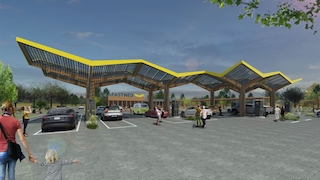 Öffentliche Ladesäule, Schnellladen an der Autobahn