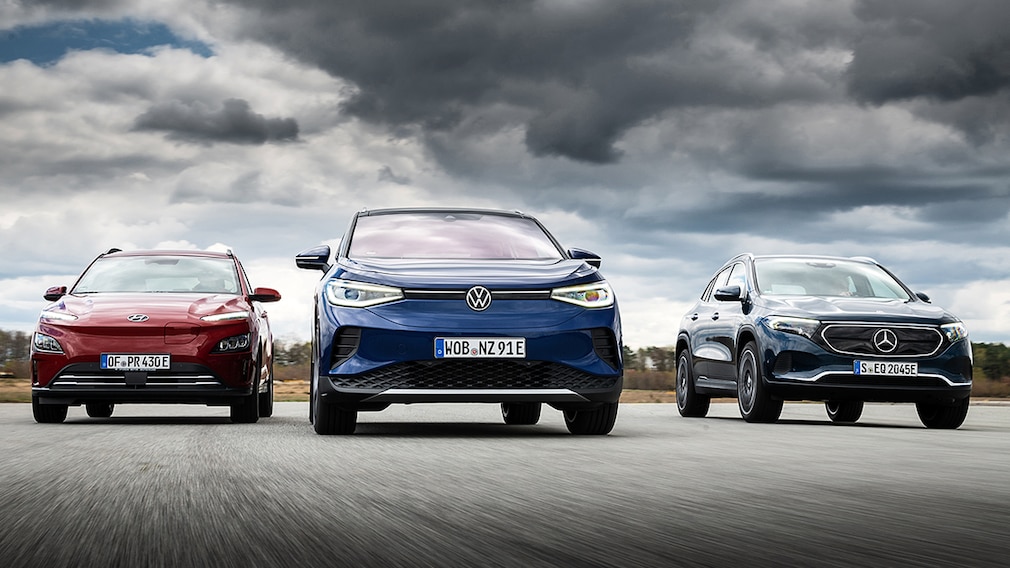 Hyundai Kona Elektro VW ID.4 Pro Performance Mercedes EQA 250 Hyundai Kona Elektro VW ID.4 Pro Performance Mercedes EQA 250