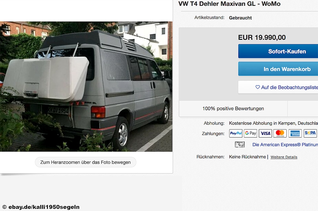 eBay VW T4 Dehler Maxivan GL