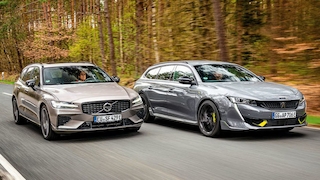 Volvo V60 T6 Recharge AWD       Peugeot 508 SW PSE