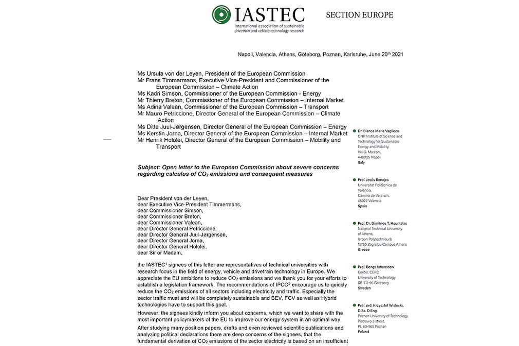 IASTEC Brief an EU-Kommission