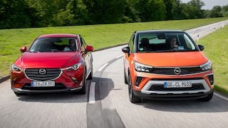 Mazda CX-3 Skyactiv-G 2.0    Opel Crossland 1.2 DI Turbo
