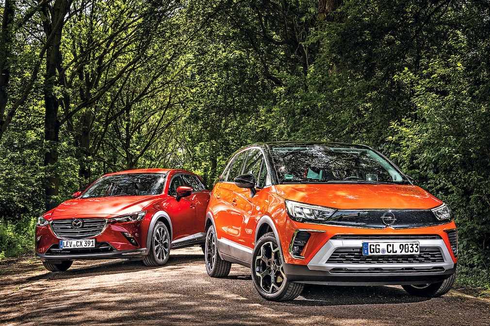 Mazda CX-3 Skyactiv-G 2.0    Opel Crossland 1.2 DI Turbo