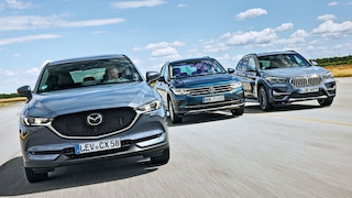 Mazda CX-5 Skyactiv-D 184 AWD       VW Tiguan 2.0 TDI 4Motion        BMW X1 xDrive20d
