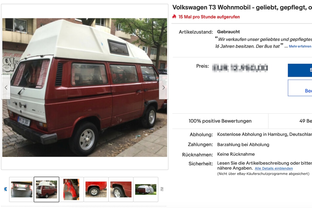 VW T3 Wohnmobil: gepflegter T3 Camper bei eBay zu verkaufen - AUTO BILD