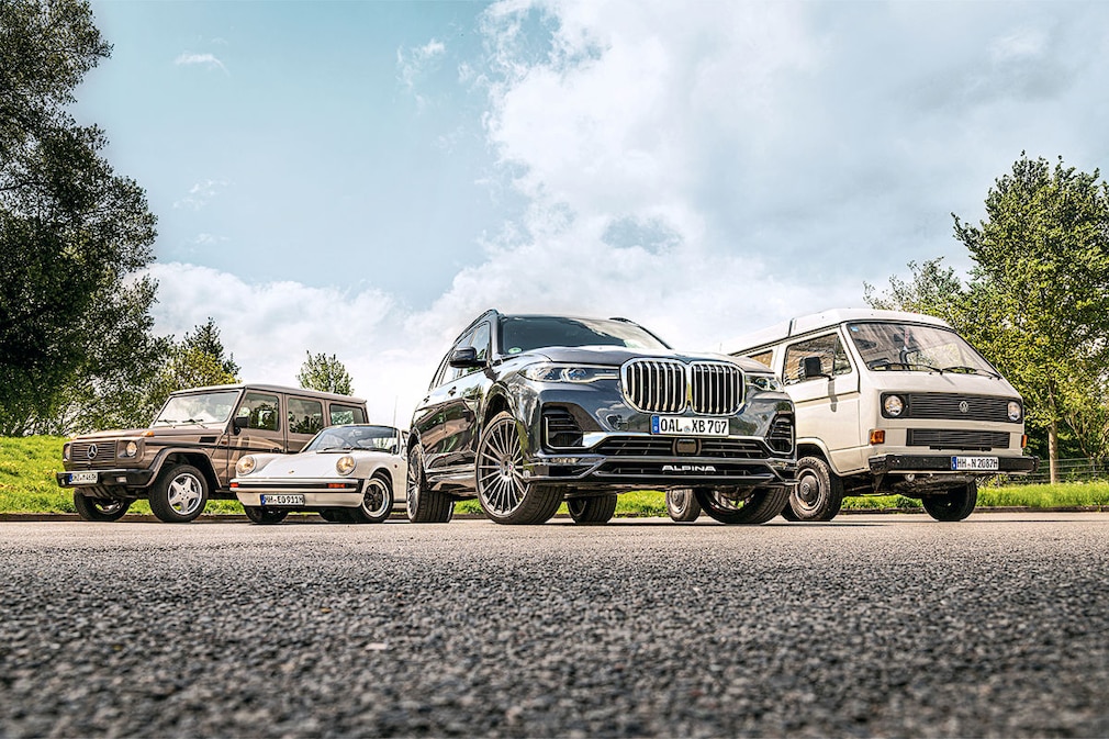Mercedes G-Klasse Porsche 911 Alpina XB7 VW Bus T3