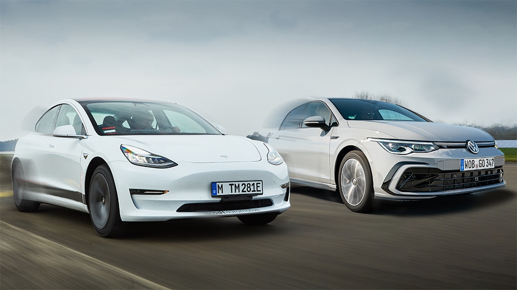 Tesla auf Überholspur VW Golf