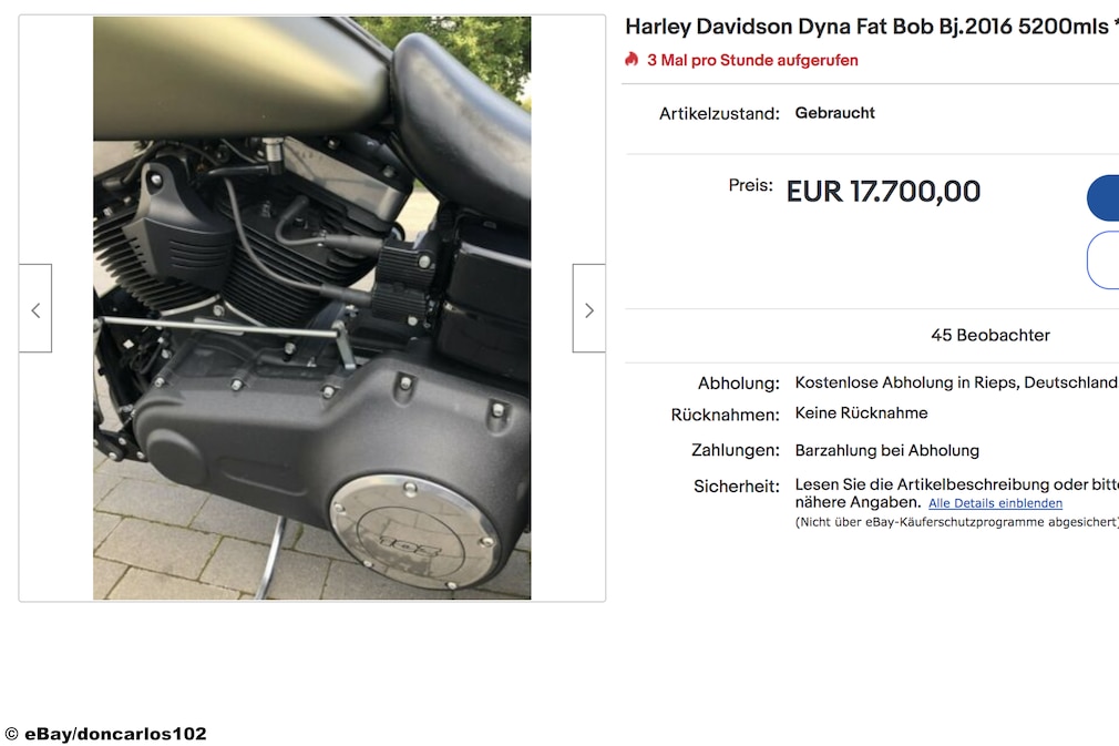 eBay Harley Davidson Dyna