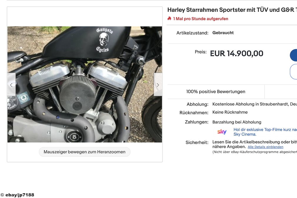 eBay Harley Starrahmen Sportster