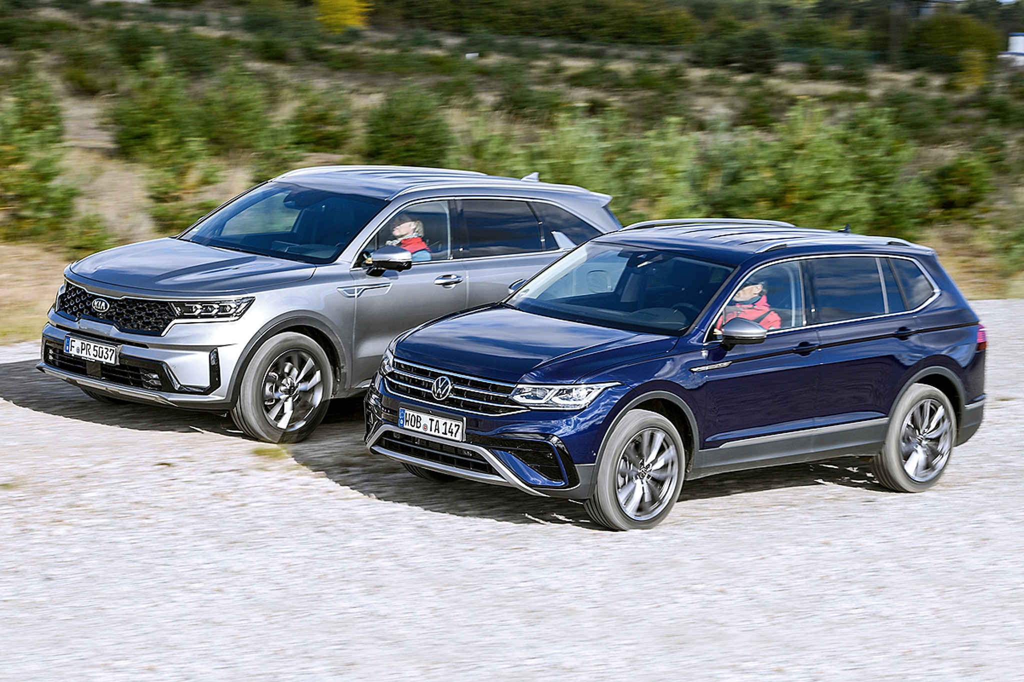 VW Tiguan vs. Kia Sorento Test, SUVs, Motor, Preis, Siebensitzer