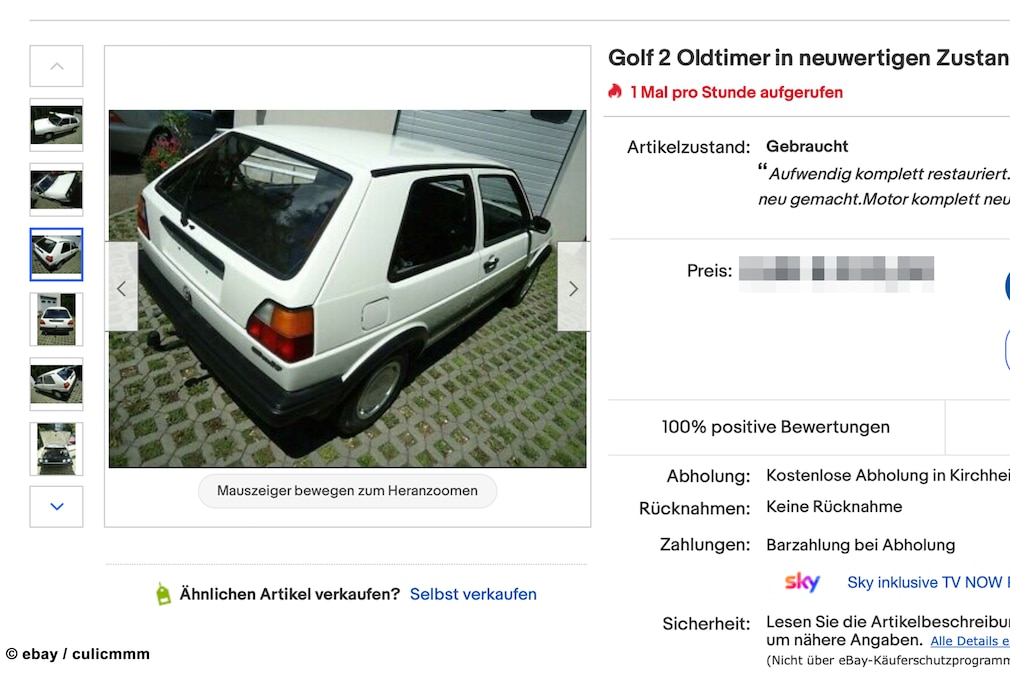 eBay VW Golf 2 Oldtimer