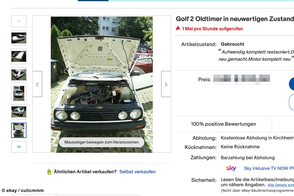 eBay VW Golf 2 Oldtimer