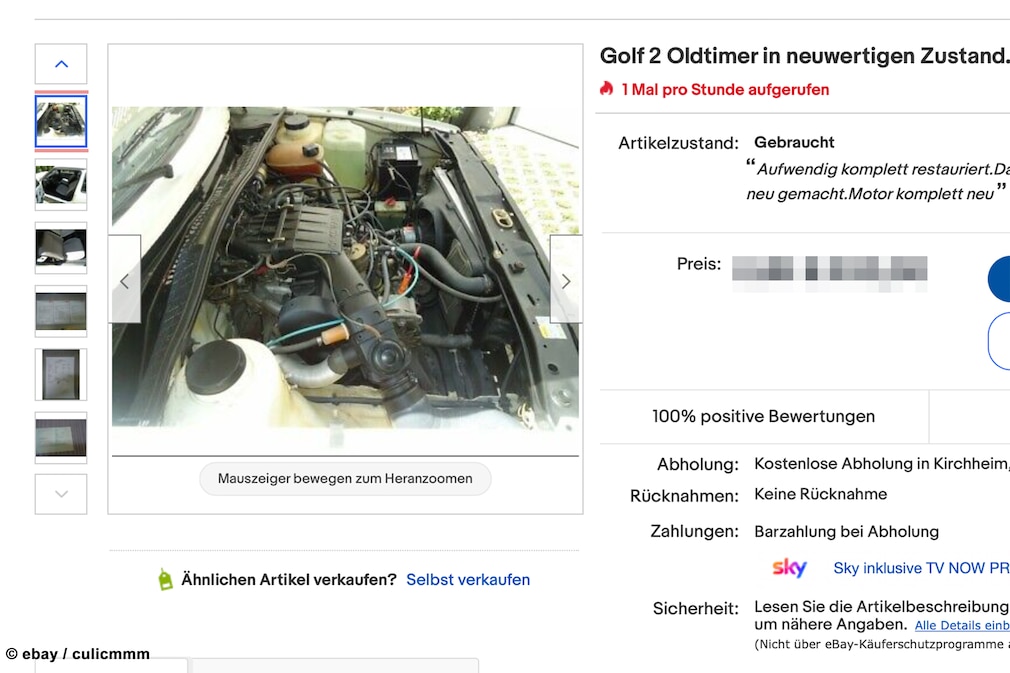 eBay VW Golf 2 Oldtimer
