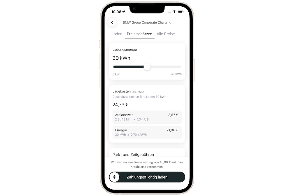 Lade-App von Allego