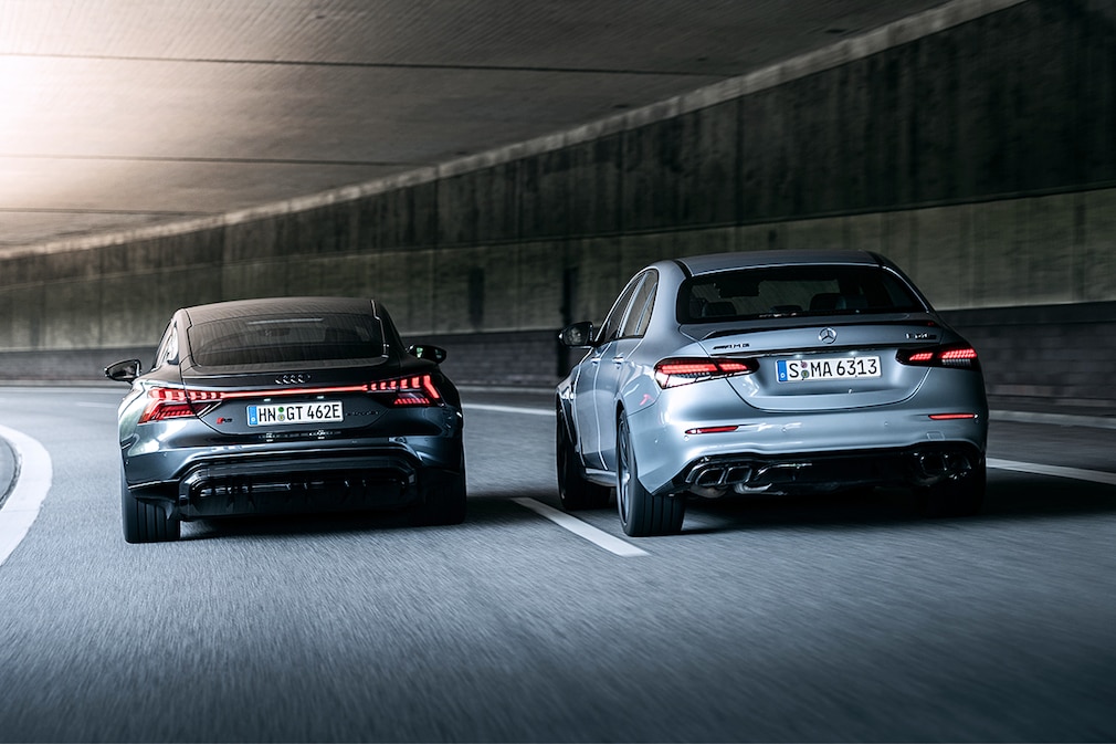 Audi RS e-tron GT Elektro Mercedes AMG E-Klasse E 63 S 4MATIC+ Audi RS e-tron GT Elektro Mercedes AMG E-Klasse E 63 S 4MATIC+