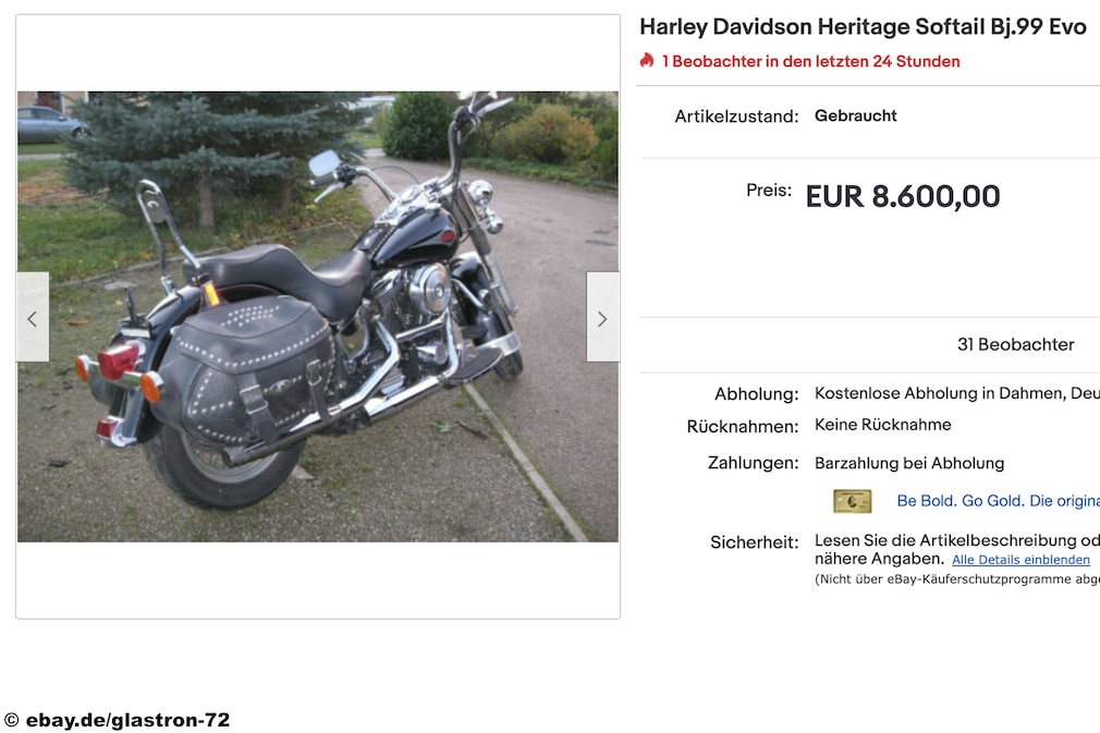 eBay Harley Davidson Heritage Softail