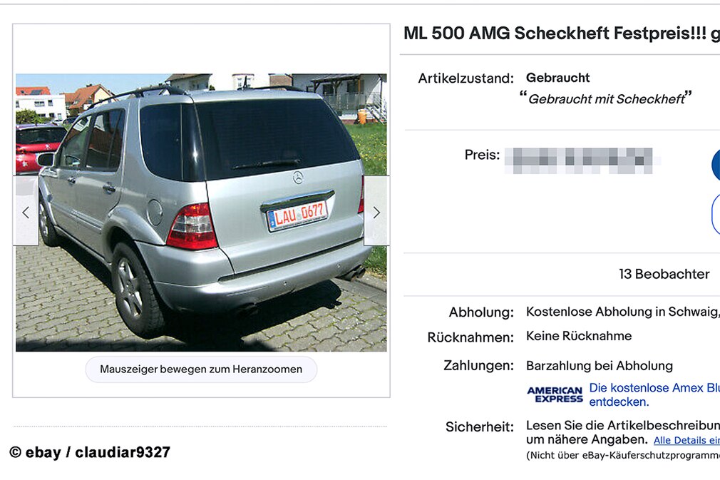 eBay Mercedes ML 500 AMG eBay Mercedes ML 500 AMG