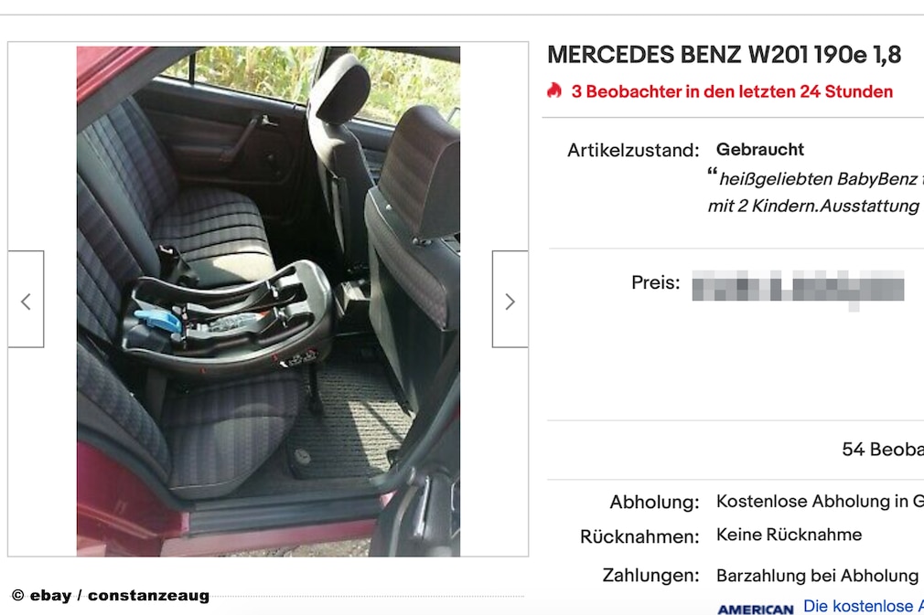 eBay Mercedes W201 190e 1.8